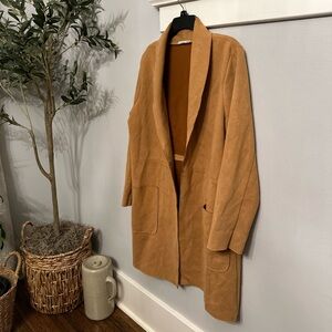Gorgeous Zara Faux Suede Camel Open Cardigan